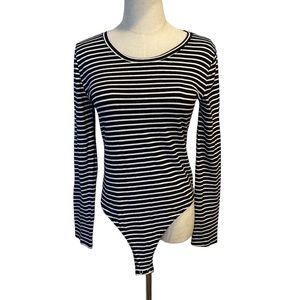 Black and White Striped Bodysuit
